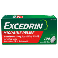 Excedrin Migraine Medication Caplets for Fast Headache Relief - 100 Caplets