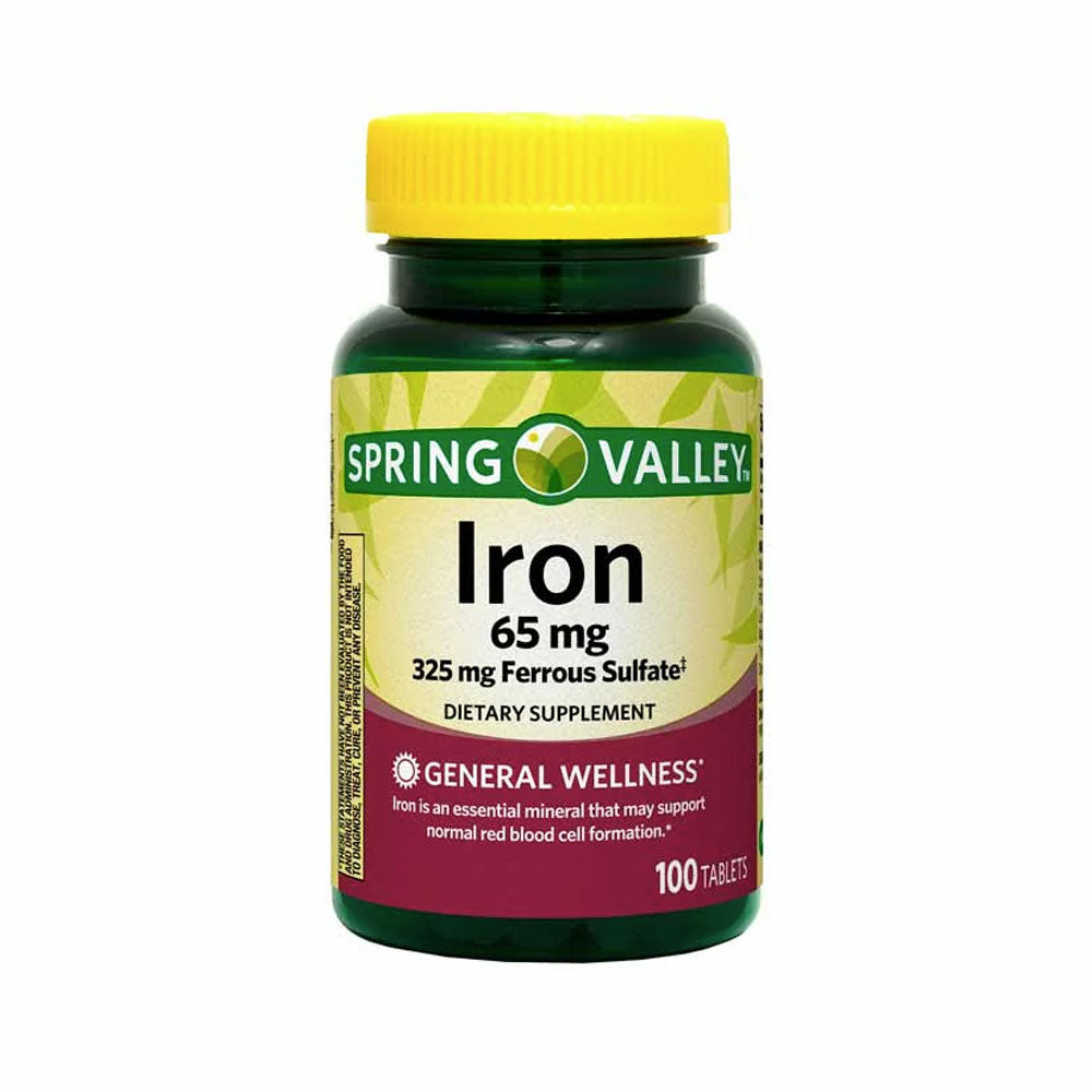 Iron 65mg Spring Valley 100 tabletas